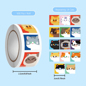 the width of the roll is 2.2cm and the diameter of sticker is 2 cm