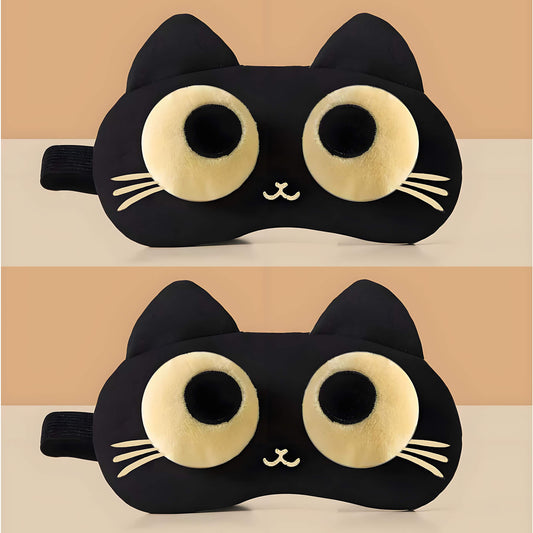 2 pattern 3d cat eye masks: 2 eyes open