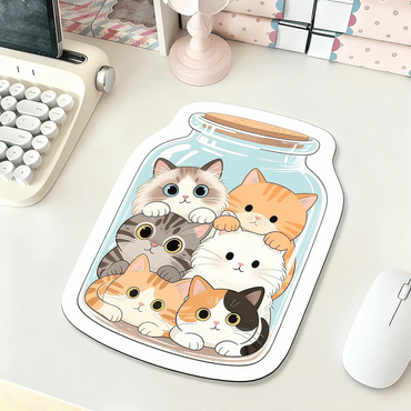cute cartoon 6 cats mouse pad