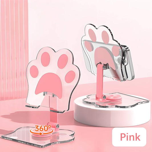 cute cat paw phone stand pink