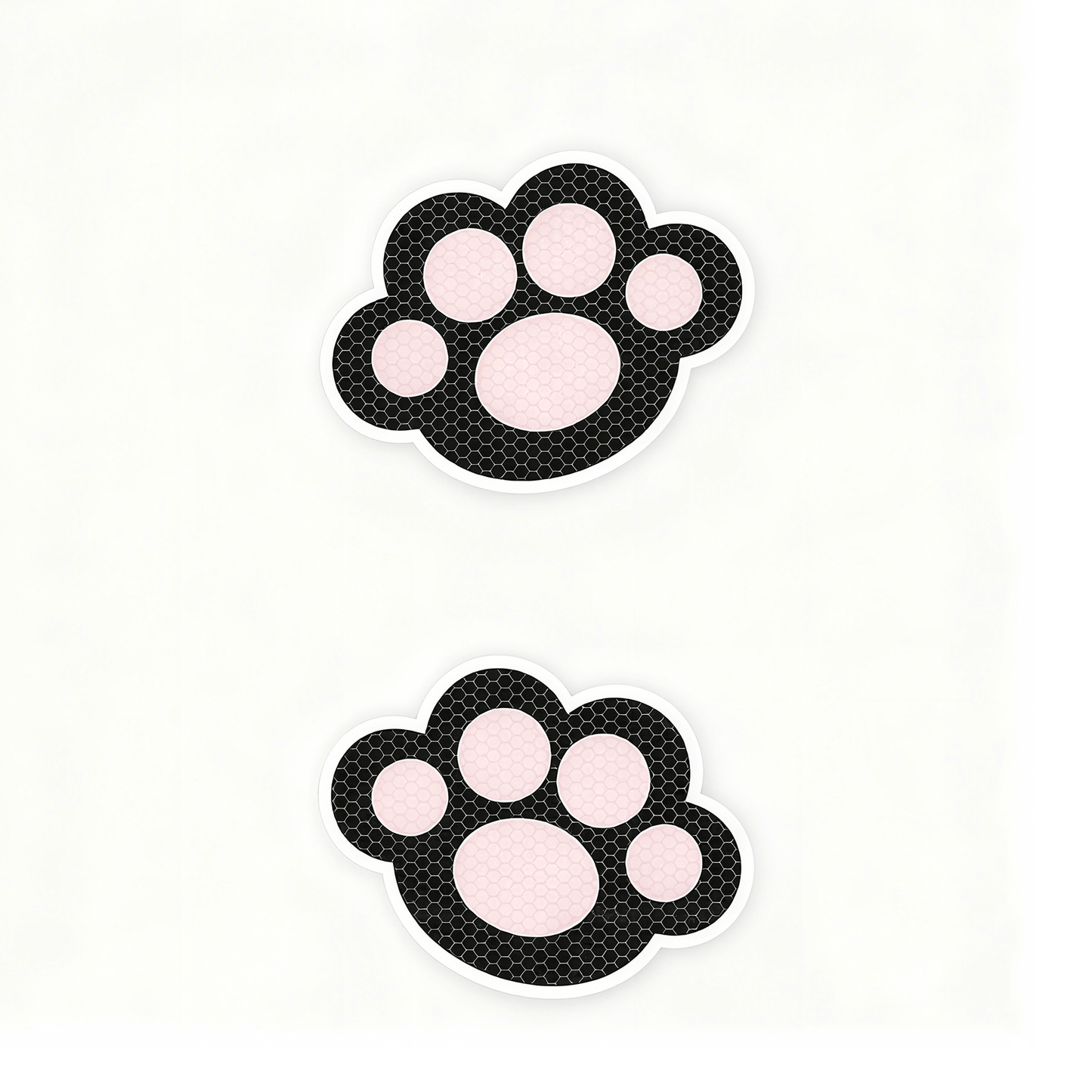 cute cat paw reflective stickers color pink and black