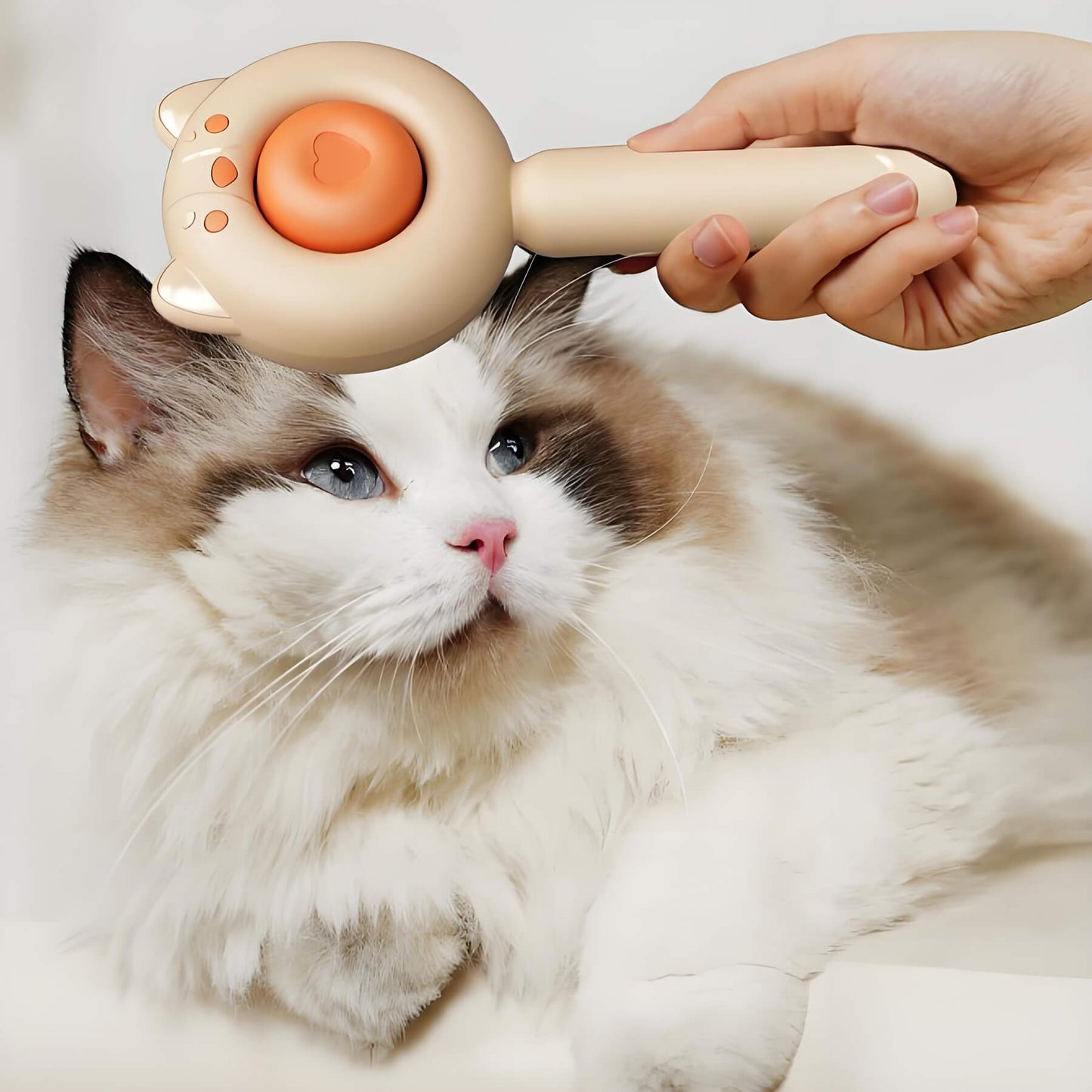 this pet brush works well on cats with long hair