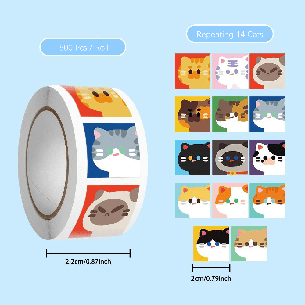 the width of the roll is 2.2cm and the diameter of sticker is 2 cm