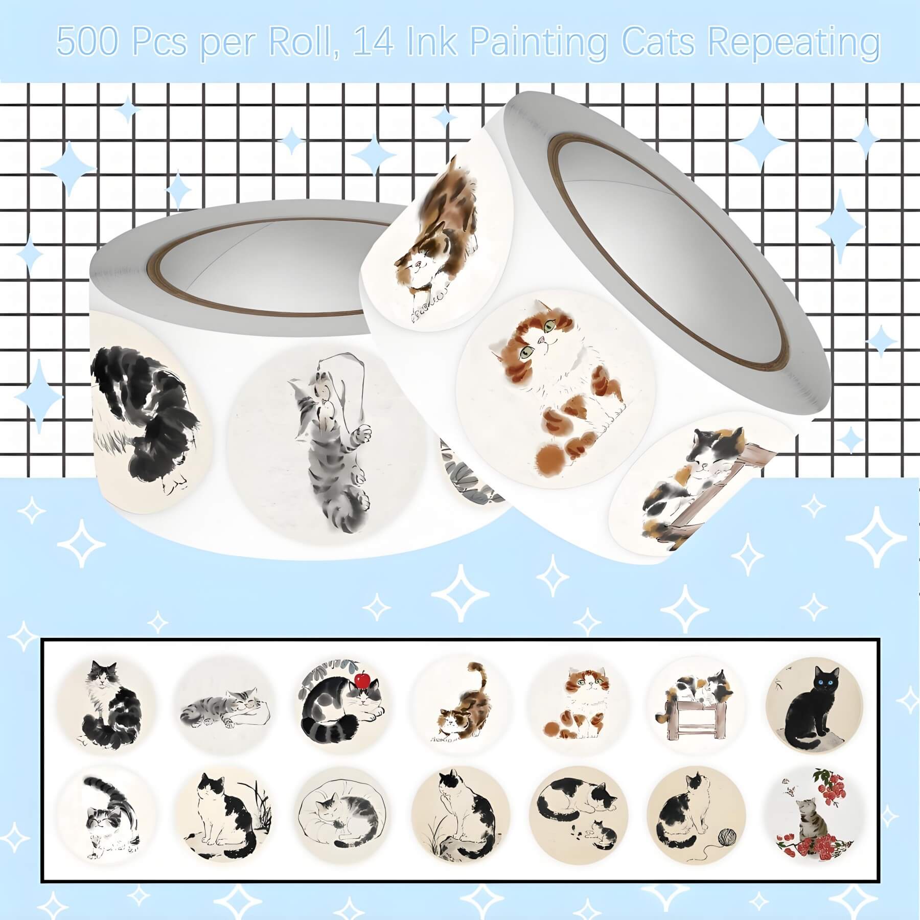 comes with 500 pcs inck cat painting stikcers