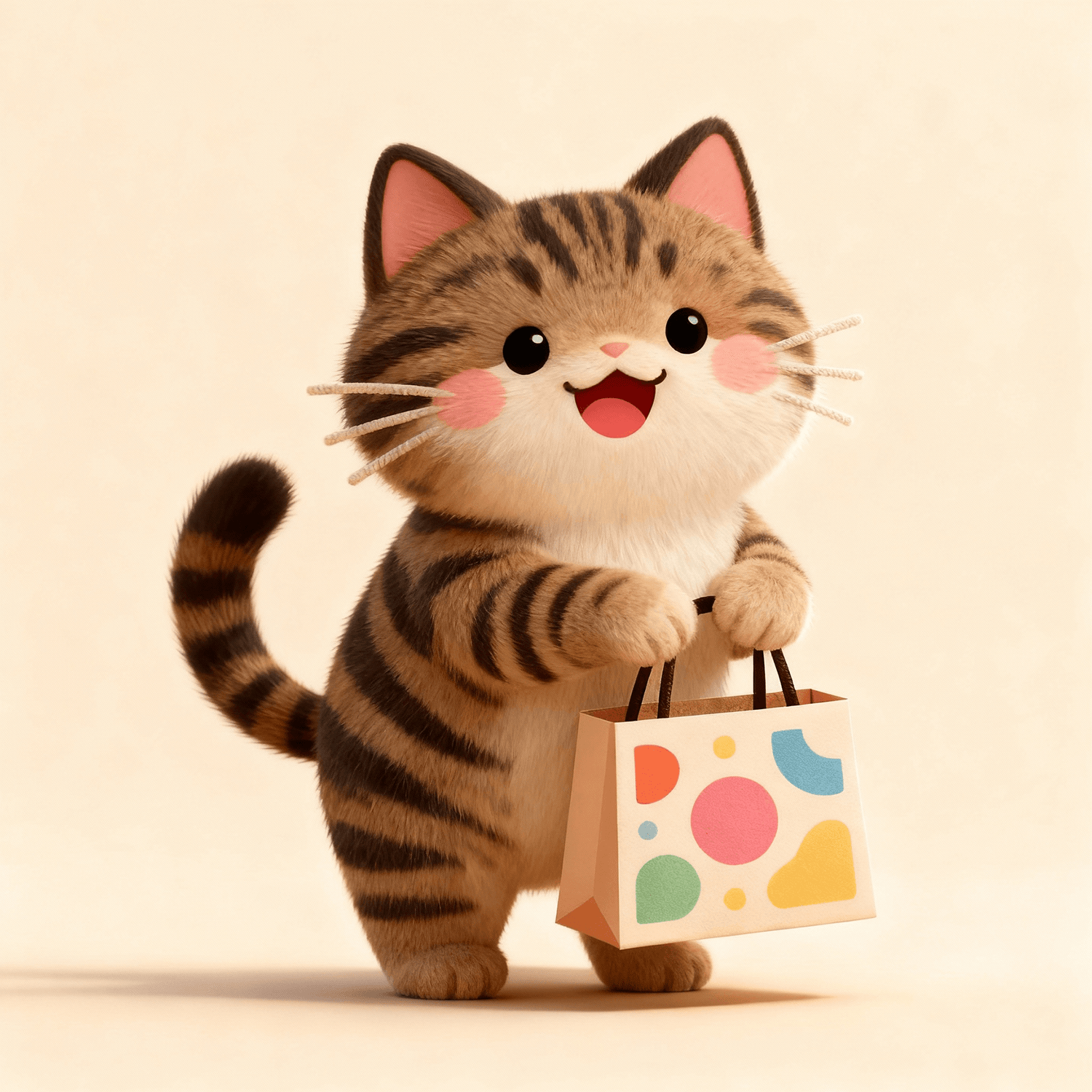 3d american shorthair cat is shopping
