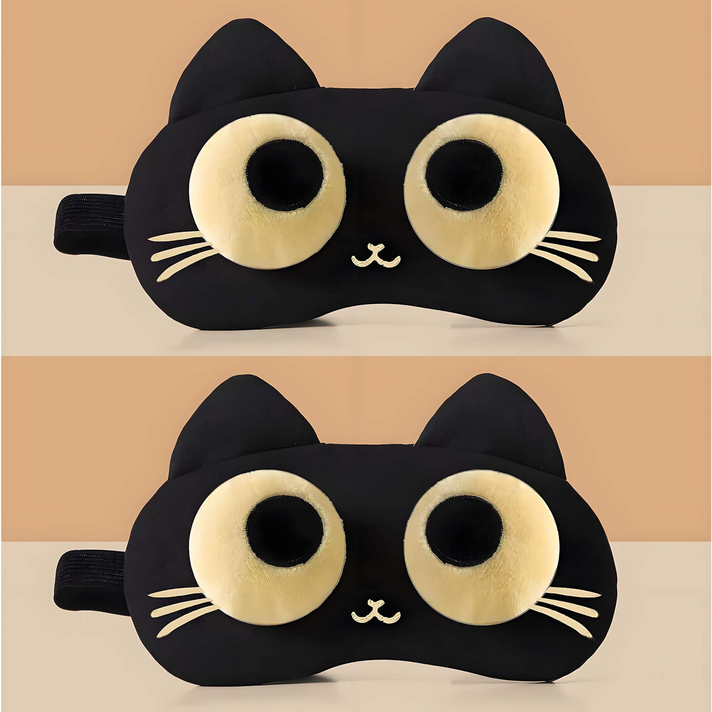 2 pattern 3d cat eye masks: 2 eyes open
