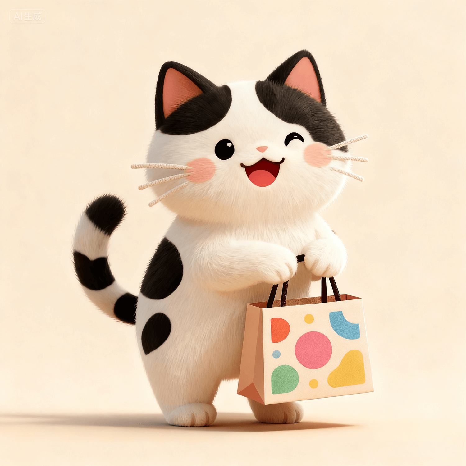 a 3d cow cat is shopping
