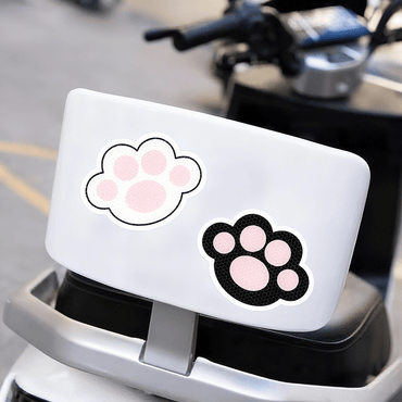 1 pair of cat paw reflective stickers on a bicycle