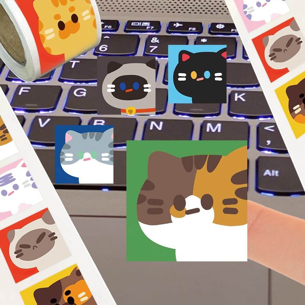 cat face stikcers decor the keyboard