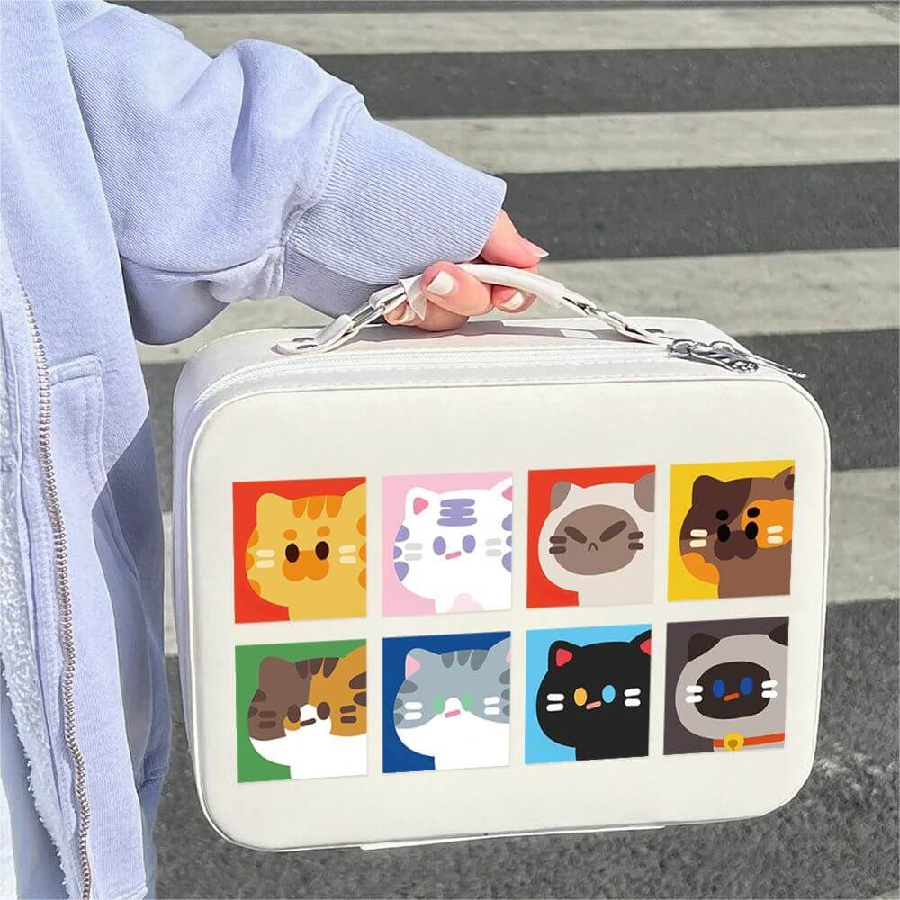 cat face stickers decor a handbag