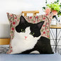 cow cat throw pillow front face