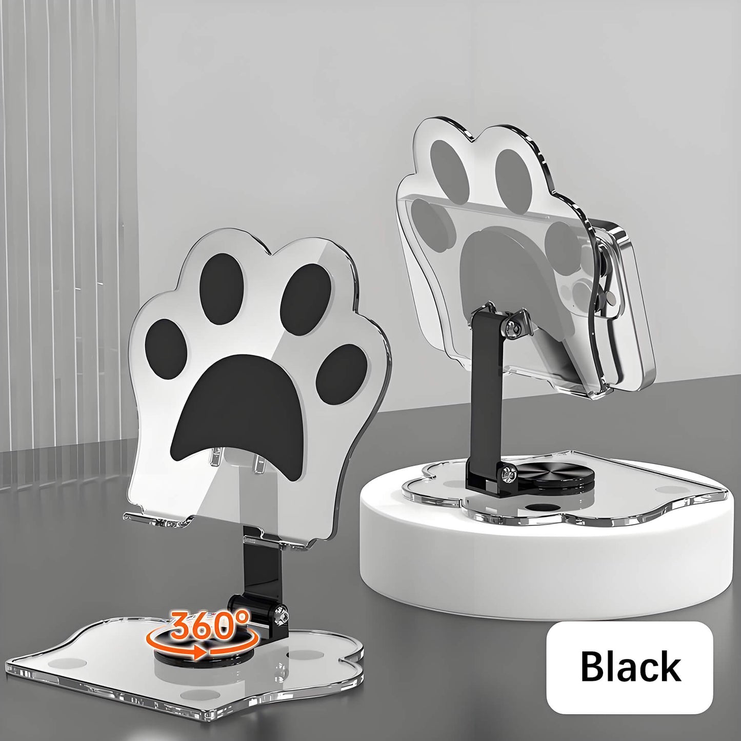cute cat paw phone stand black