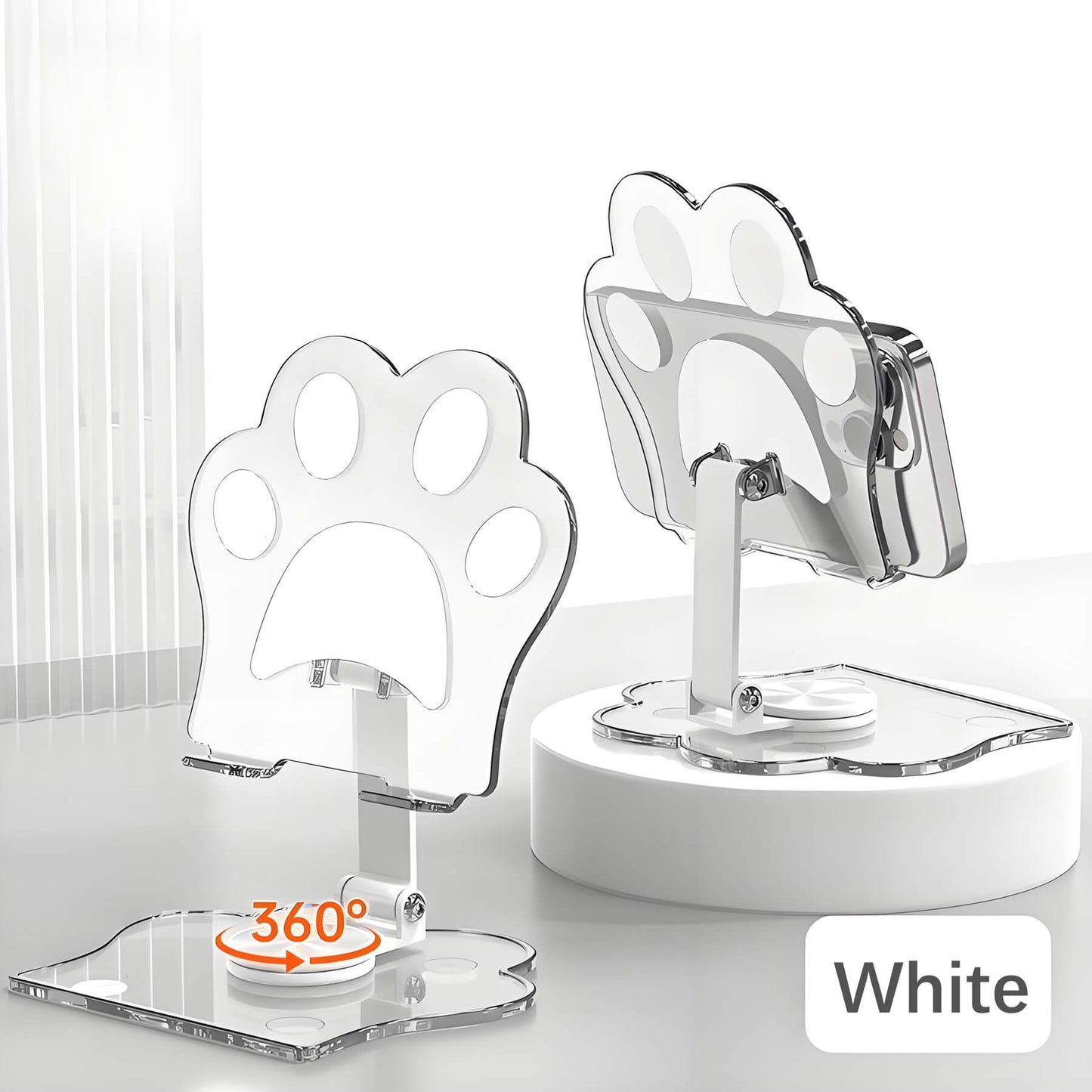 cute cat paw phone stand white