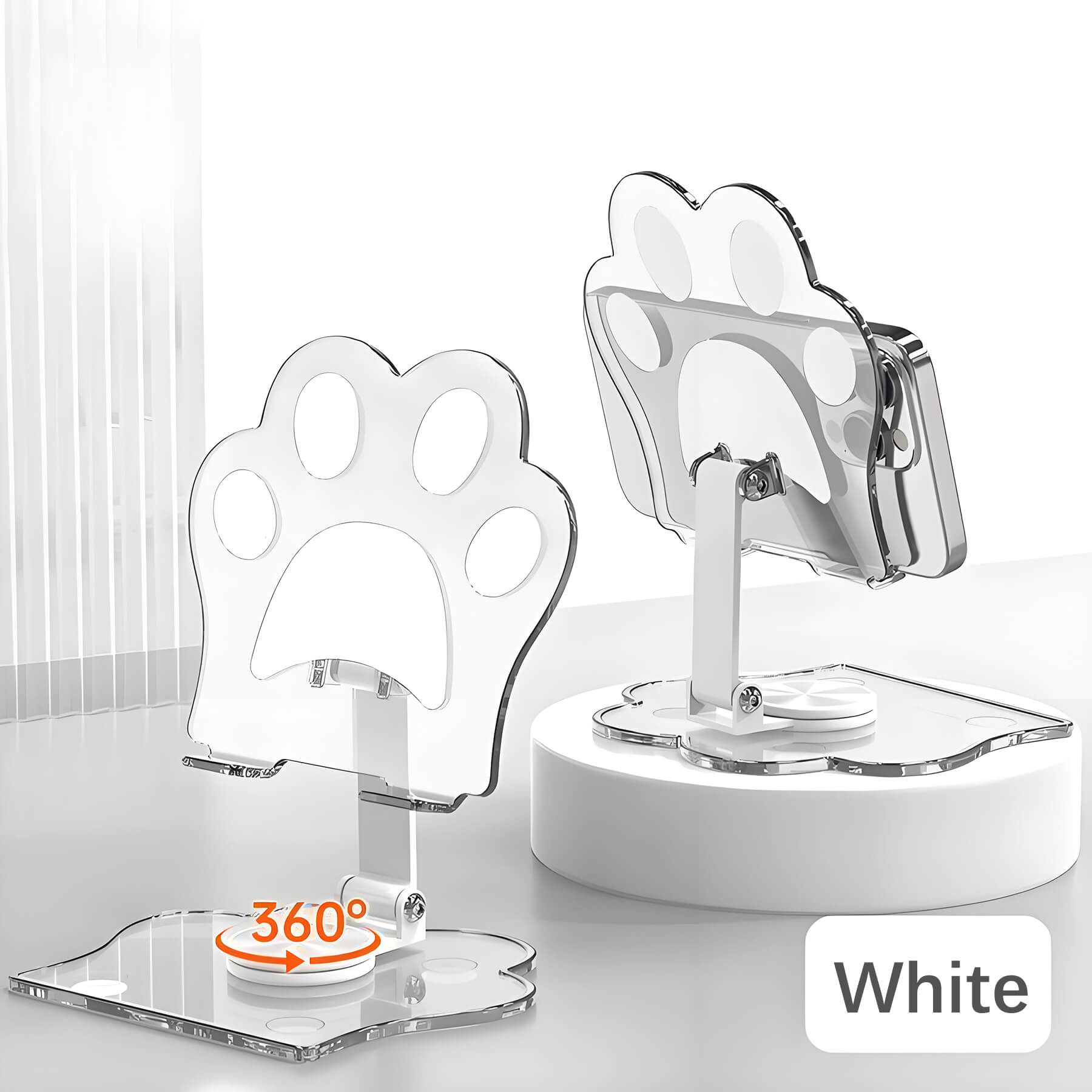 cute cat paw phone stand white