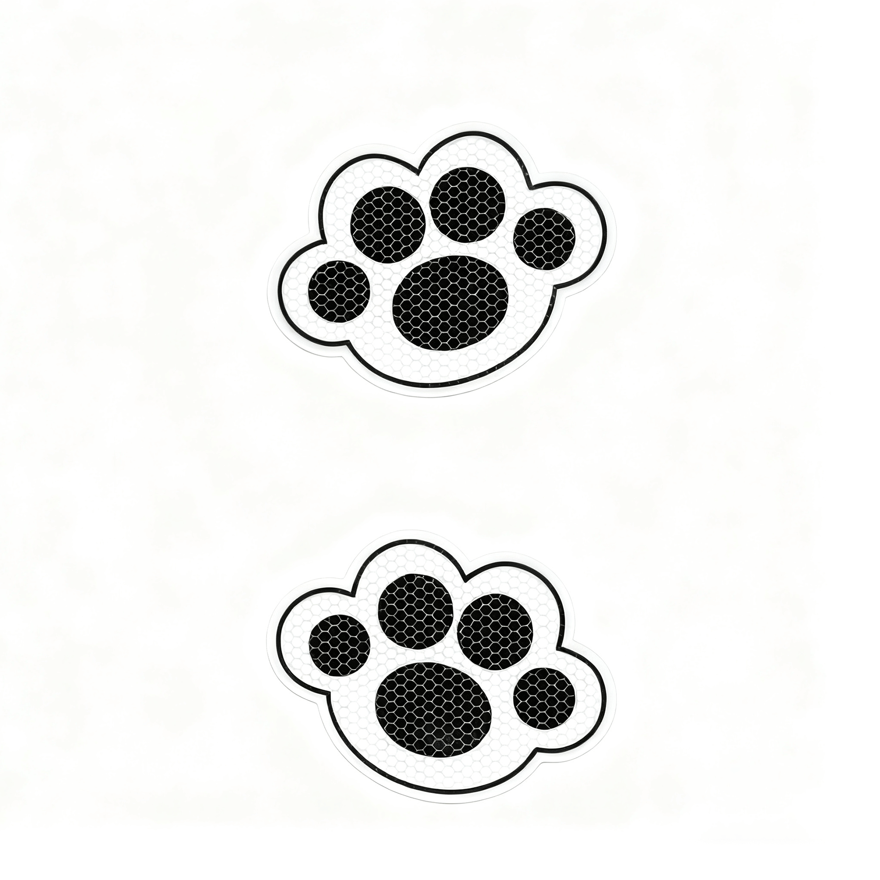 cute cat paw reflective stickers color black and white