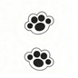 cute cat paw reflective stickers color black and white