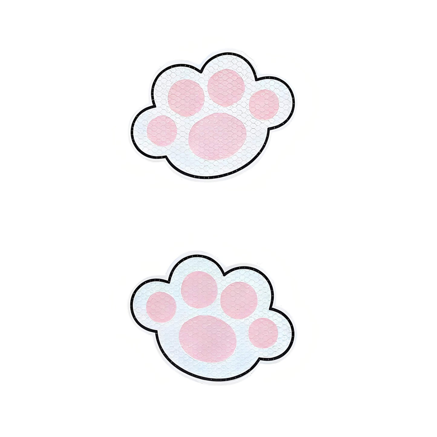 cute cat paw reflective stickers color pink and white