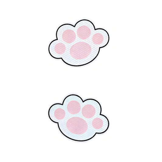 cute cat paw reflective stickers color pink and white