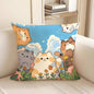 cute cartoon cats pillow: 5 cats watching you