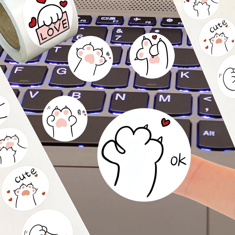 cat paw stikcers decor the keyboard