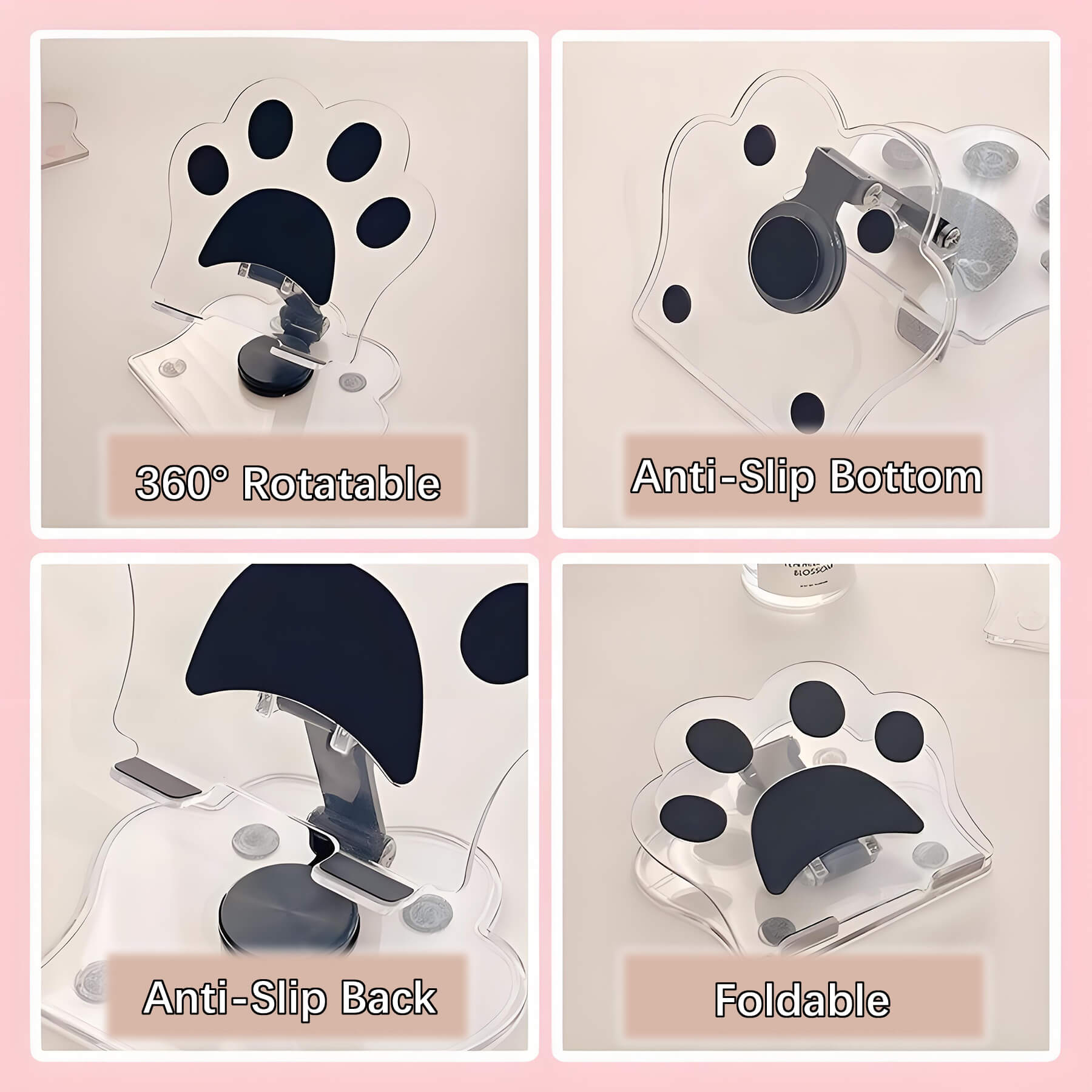 anti slip back and bottom phone stand