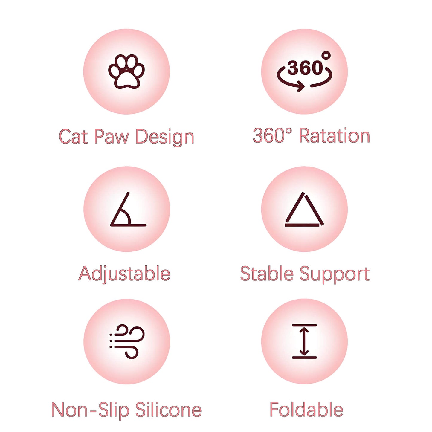 adjustable non slip foldable stable cat paw phone stand