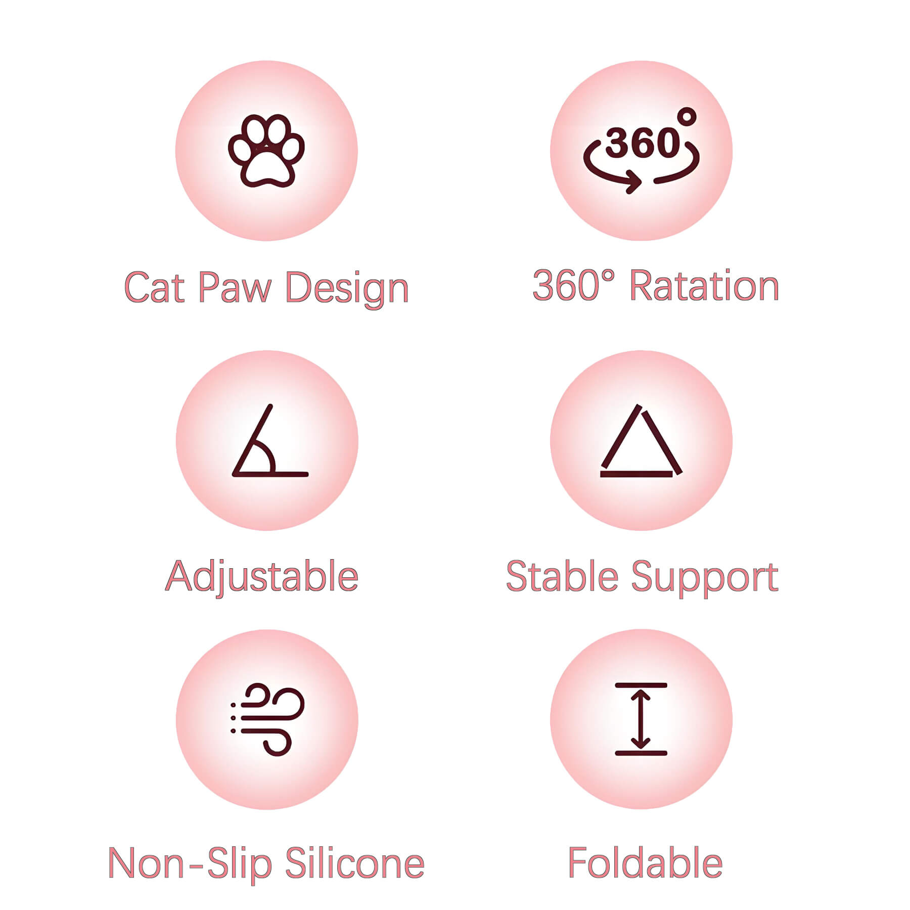 adjustable non slip foldable stable cat paw phone stand