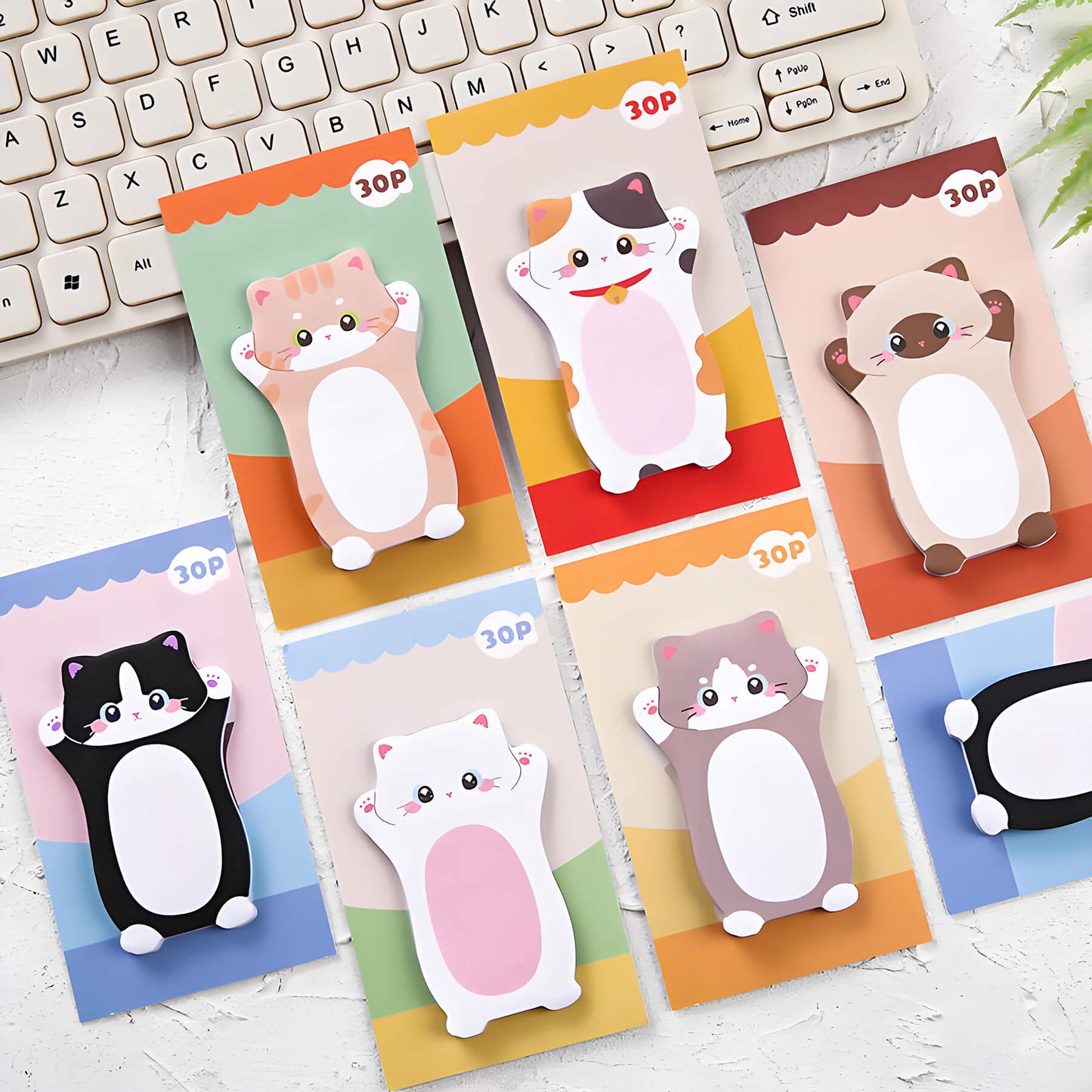 each kawaii cat stikcy notes comes with 30 pcs