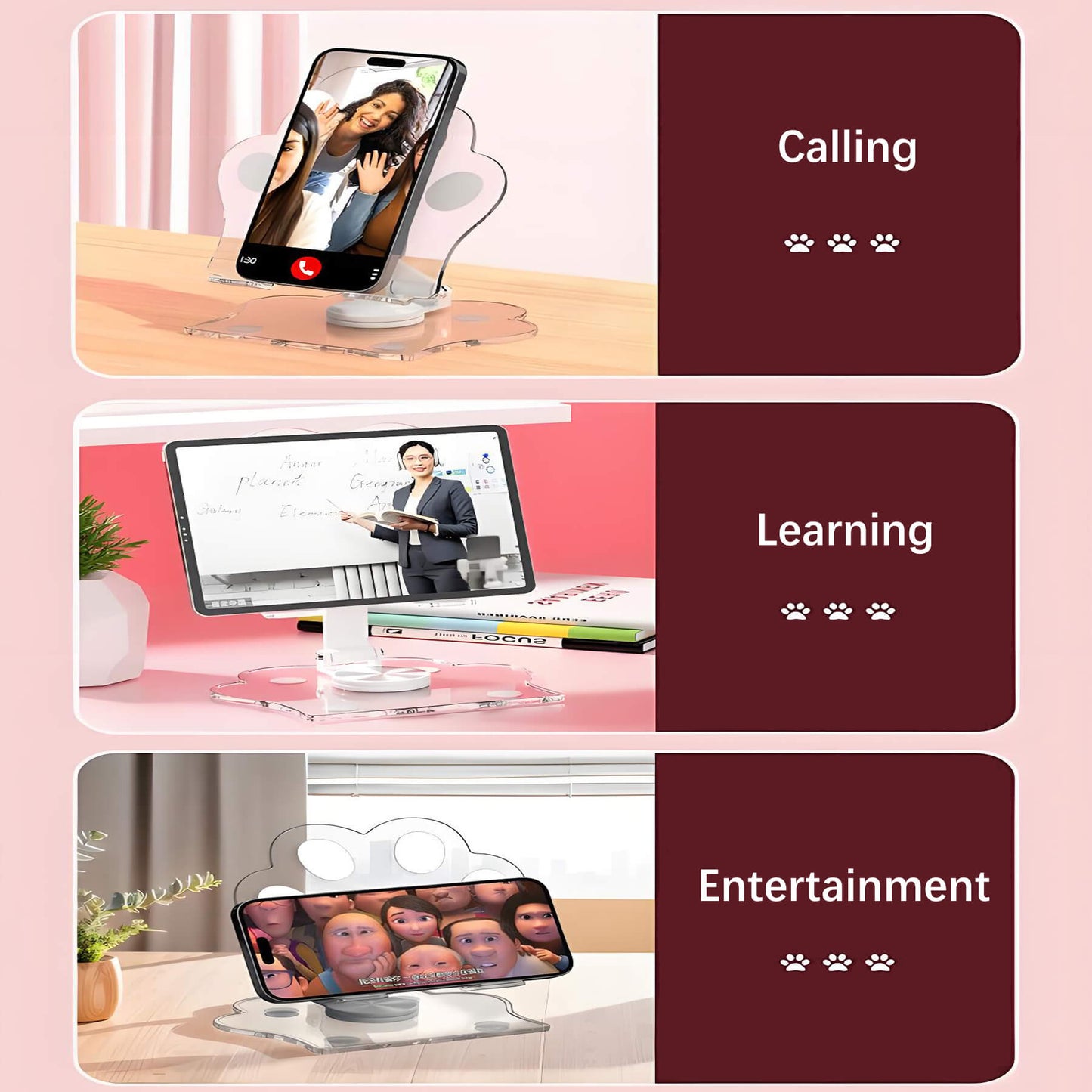 multi-funtional phone stand: calling,learning, watching movies
