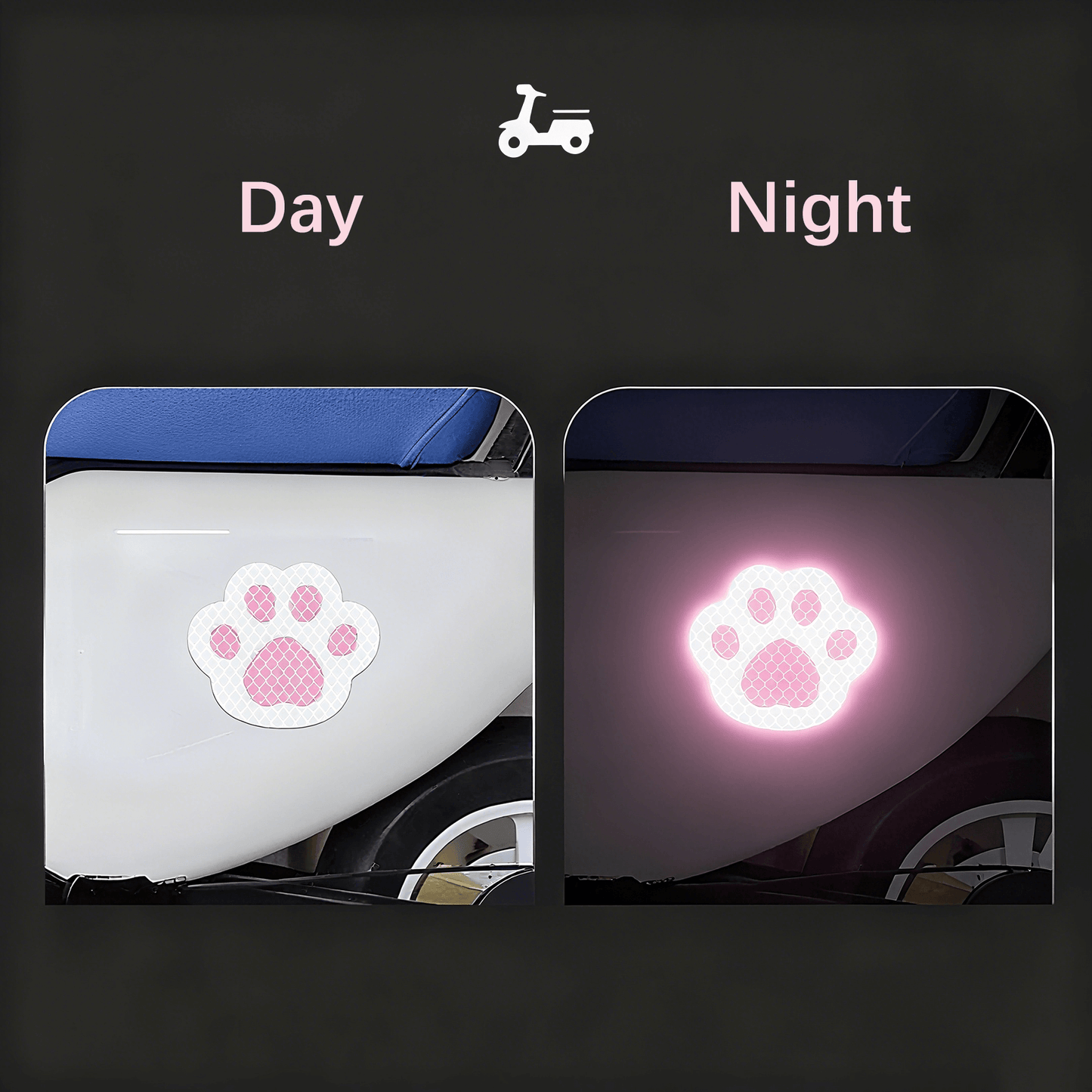 day and night view of refelctive stickers