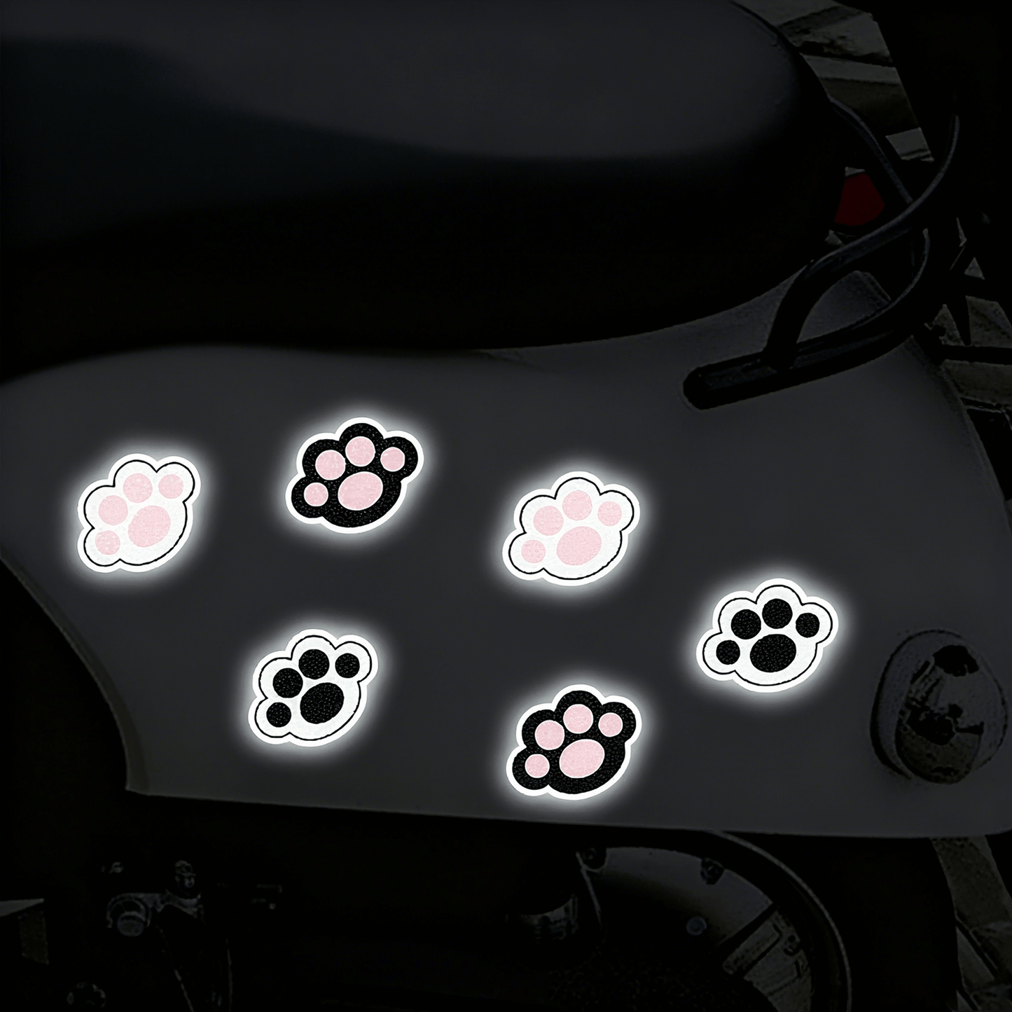 night effect of refective stickers on car