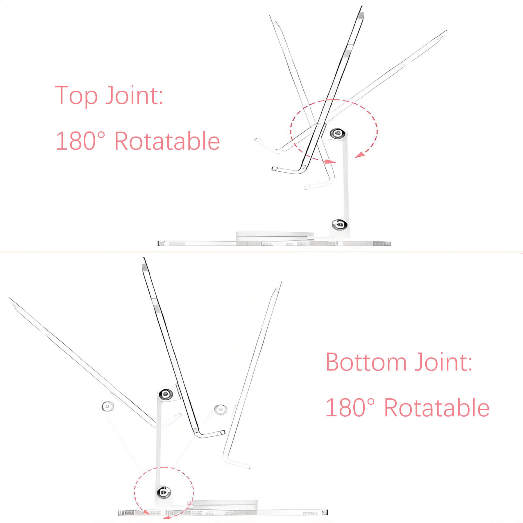top and bottom joint is 180 degree rotatable