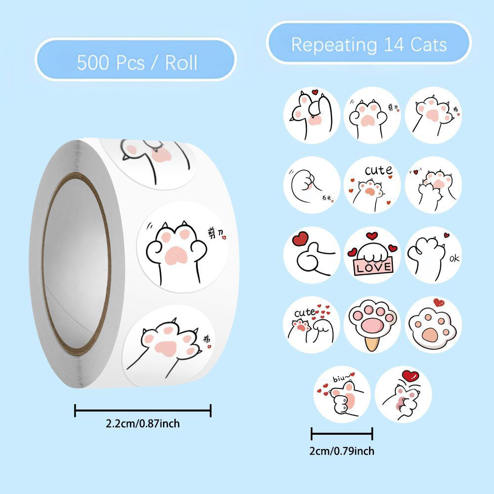 the sticker tape is 2.2cm width, each sticker's diameter is 2cm