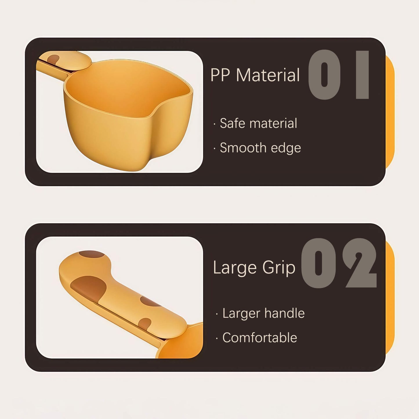 pp material and smooth edge dog food scoop