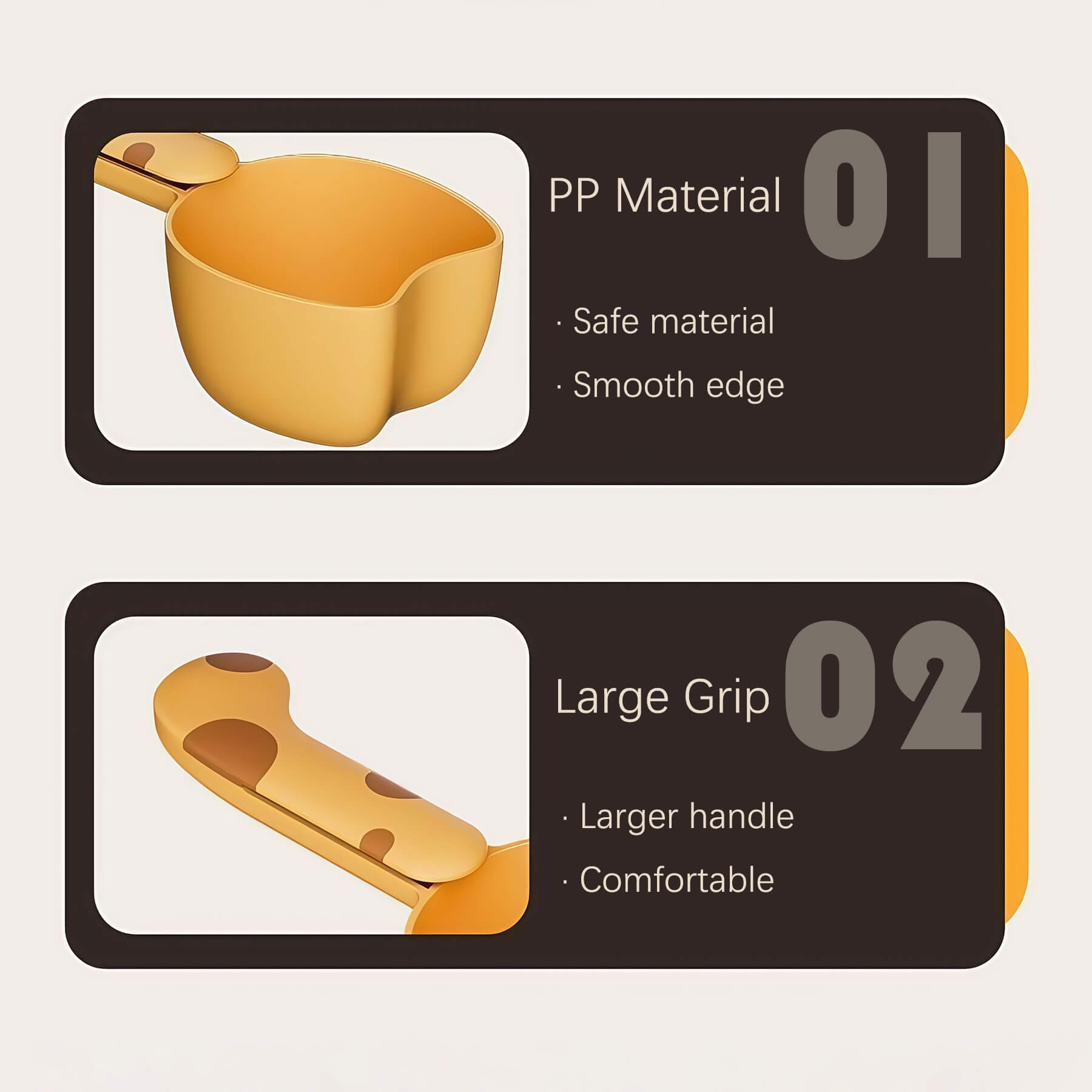 pp material and smooth edge dog food scoop